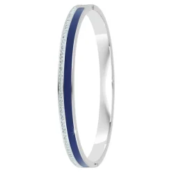So Charm Bijoux Bracelets<Jonc Femme So Charm - B4338-ARGENT-BLEUFONCE - Bracelet Email Argenté