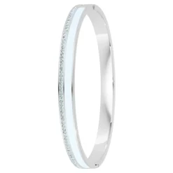 So Charm Bijoux Bracelets<Jonc Femme So Charm - B4338-ARGENT-BLANC - Bracelet Email Argenté