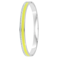 So Charm Bijoux Bracelets<Jonc Femme So Charm - B4338-ARGENT-JAUNE - Bracelet Email Argenté