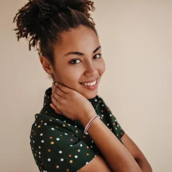 So Charm Bijoux Bracelets<Jonc Femme So Charm - B4338-ARGENT-MARRON - Bracelet Email Argenté