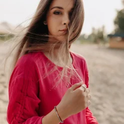 So Charm Bijoux Bracelets<Jonc Femme So Charm - B4338-ARGENT-ORANGE - Bracelet Email Argenté