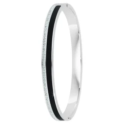 So Charm Bijoux Bracelets<Jonc Femme So Charm - B4338-ARGENT-NOIR - Bracelet Email Argenté