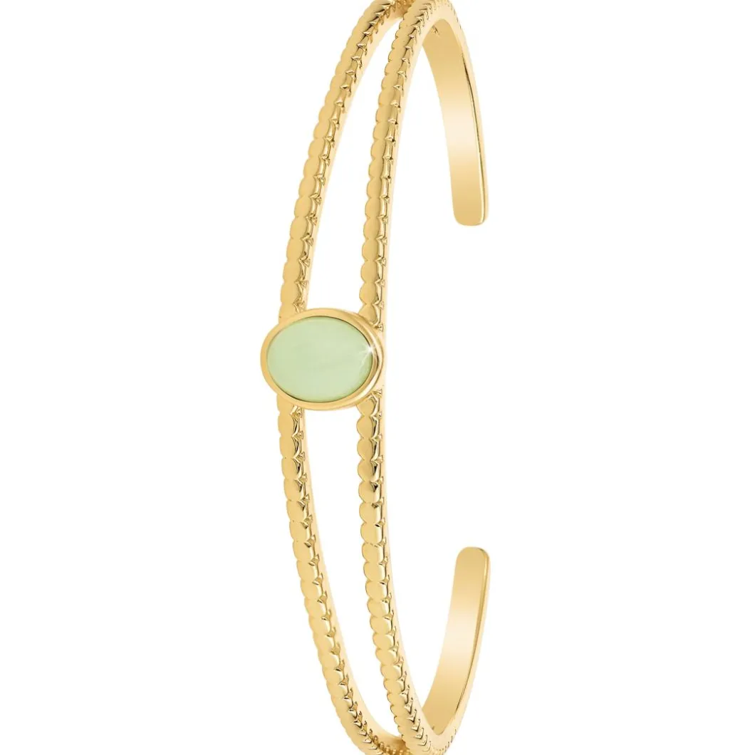So Charm Bijoux Bracelets<Jonc Femme So Charm - B4237-AVENTURINE - Bracelet Mode Doré Vert
