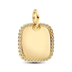 Pandora Collier Et Pendentif<Médaillon Carré Gravable Doré