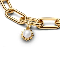 Pandora Charms<Mini Dangle Soleil et Perle de Culture d’Eau Douce Traitée ME