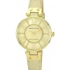Anne Klein Montre Cuir<Montre AK-1012GMGD - Bracelet Cuir Doré Boîtier Aluminium Doré Femme