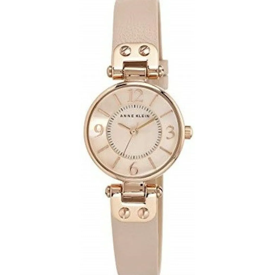 Anne Klein Montre Cuir<Montre AK-9442RGLP - Bracelet Cuir Rose Boîtier Aluminium Doré rose Femme
