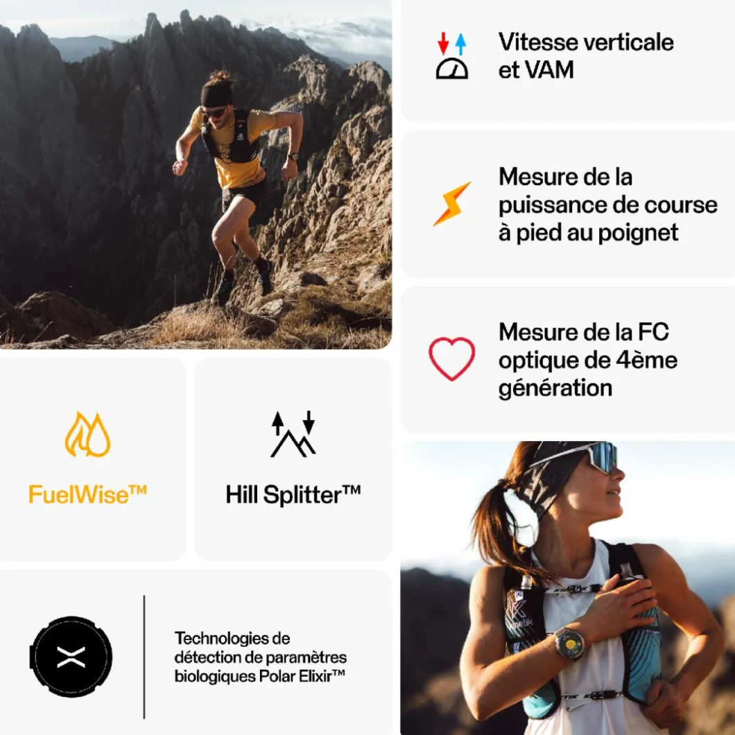 POLAR Montres Montre Connectée|Montre Cuir<Montre Connectée 900110288 - POLAR Grit X2 Pro Titan M-L