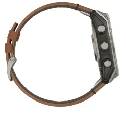 Garmin Montre Connectée|Montre Cuir<Montre Connectée - 010-02905-40 Fēnix 8 Amoled - 51Mm - Sapphire, Titane, Carbon Gray Dlc Avec Bracelet Cuir Marron + Bracelet Silicone Noir