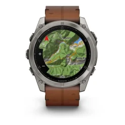 Garmin Montre Connectée|Montre Cuir<Montre Connectée - 010-02905-40 Fēnix 8 Amoled - 51Mm - Sapphire, Titane, Carbon Gray Dlc Avec Bracelet Cuir Marron + Bracelet Silicone Noir
