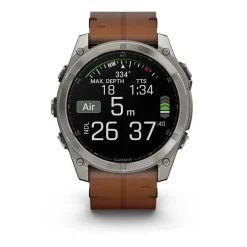 Garmin Montre Connectée|Montre Cuir<Montre Connectée - 010-02905-40 Fēnix 8 Amoled - 51Mm - Sapphire, Titane, Carbon Gray Dlc Avec Bracelet Cuir Marron + Bracelet Silicone Noir