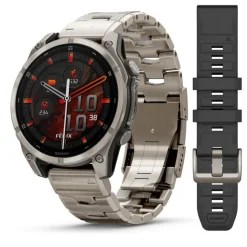Garmin Montre Connectée|Montre Connectée<Montre Connectée - 010-02904-40 Fēnix 8 Amoled - 47Mm - Sapphire, Titanium Avec Bracelet Titanium + Bracelet Silicone Noir