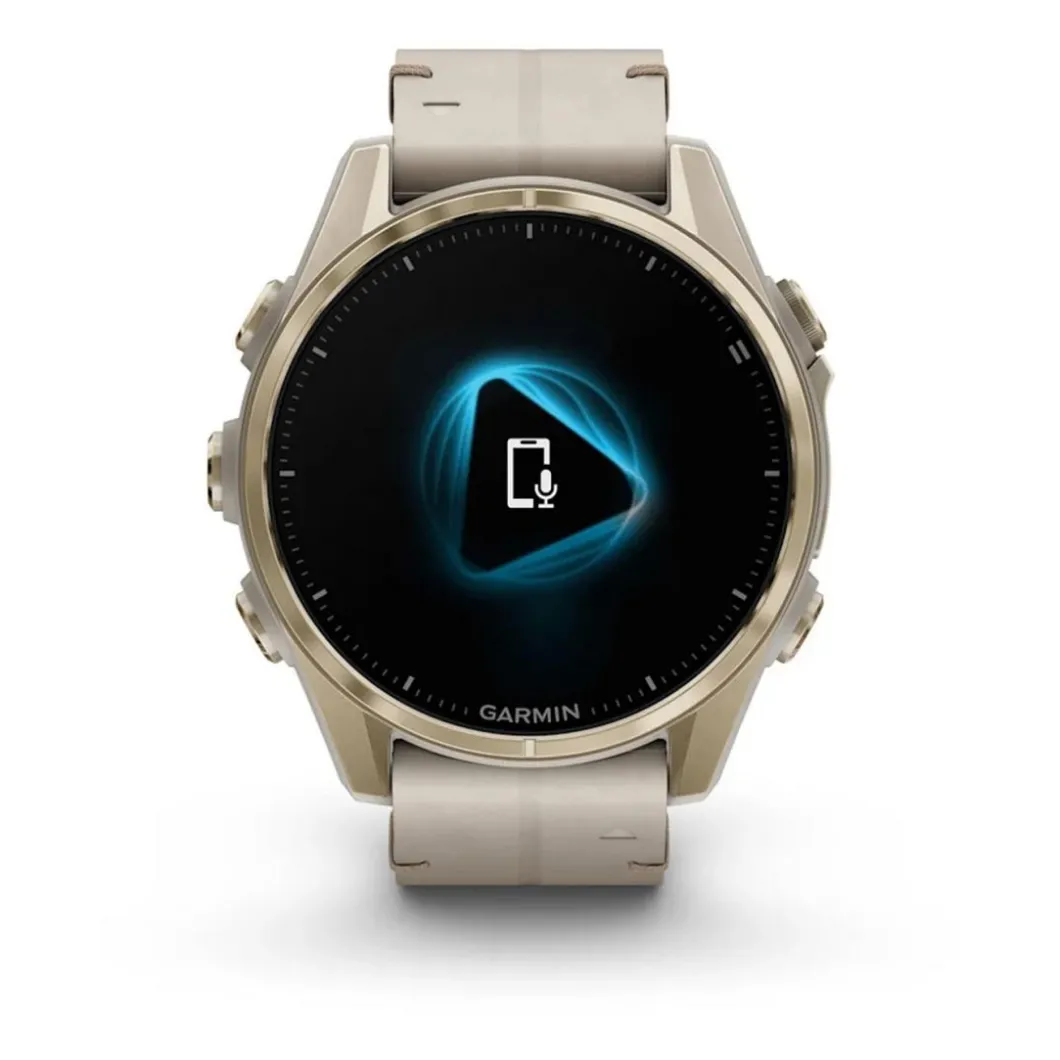 Garmin Montre Connectée|Montre Connectée<Montre Connectée - 010-02903-40 Fēnix 8 Amoled - 43Mm - Sapphire, Soft Gold Avec Bracelet Cuir Beige Crème + Bracelet Silicone Gris Cendré