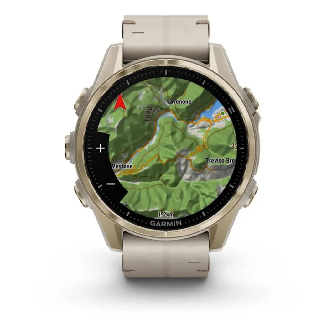 Garmin Montre Connectée|Montre Connectée<Montre Connectée - 010-02903-40 Fēnix 8 Amoled - 43Mm - Sapphire, Soft Gold Avec Bracelet Cuir Beige Crème + Bracelet Silicone Gris Cendré