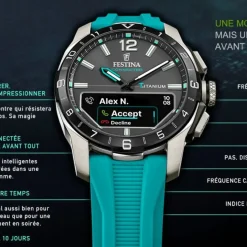 Festina Montre Connectée<Montre connectée Homme - F23000-5 Bracelet Silicone Turquoise