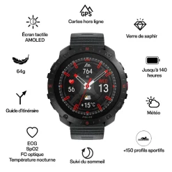 POLAR Montres Montre Connectée|Montre Connectée<Montre Connectée Mixte 900110286 - POLAR Grit X2 Pro Black S-L + H10