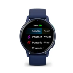 Garmin Montre Connectée|Montre Connectée<Montre connectée Mixte VÍVOACTIVE® 5 Lunette aluminium Metallic Blue, boitier et bracelet silicone Bleu