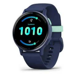 Garmin Montre Connectée|Montre Connectée<Montre connectée Mixte VÍVOACTIVE® 5 Lunette aluminium Metallic Blue, boitier et bracelet silicone Bleu