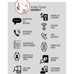 Smarty Montres Montre Connectée|Montre Connectée<Montre connectée Mixte Smarty Super Amoled - SW070A Bracelet Silicone Noir