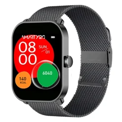 Smarty Montres Montre Connectée|Montre Acier<Montre connectée Mixte Smarty Super Amoled - SW070H Bracelet Acier Noir