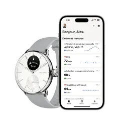 Withings Montre Connectée<Montre de Santé Connecté Femme Scanwatch 2 - Wsw 238 White Bracelet Caoutchouc Gris
