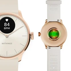 Withings Montre Connectée<Montre de Santé Connecté Femme Scanwatch Light - Wsw L Rowhi Bracelet Caoutchouc Blanc