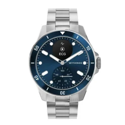 Withings Montre Connectée|Montre Acier<Montre de Santé Connectée Homme Scanwatch Nova - Wsw N Blue Bracelet Acier Argent