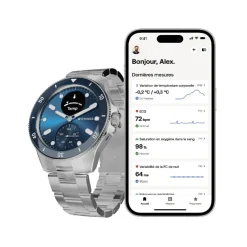 Withings Montre Connectée|Montre Acier<Montre de Santé Connectée Homme Scanwatch Nova - Wsw N Blue Bracelet Acier Argent