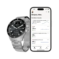 Withings Montre Connectée|Montre Acier<Montre de Santé Connectée Homme Scanwatch Nova - Wsw N Black Bracelet Acier Argent