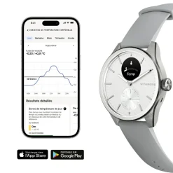 Withings Montre Connectée|Montre Connectée<Montre de Santé Connectée Mixte Scanwatch 2 - Wsw 242 White Bracelet Caoutchouc Gris