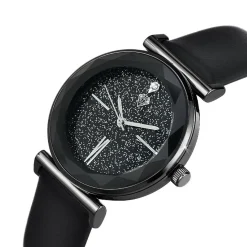 So Charm Montres Montre Cuir<Montre femme MF476-DIAMANT - Bracelet Cuir Noir