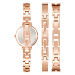 Anne Klein Montre Acier<Montre femme AK-2245GYST + 2 Bracelets Doré rose - Promo Box Set