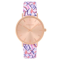 Christian Lacroix Montres Montre Cuir<Montre Femme Sunflowers A Charleston - CLW911 Bracelet Cuir Rose