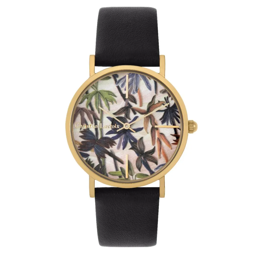 Christian Lacroix Montres Montre Cuir<Montre Femme Guatiza - CLW809 Bracelet Cuir Noir