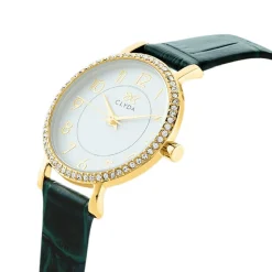 Clyda Montre Cuir<Montre Femme Justine - CLA826DWV Bracelet Cuir Vert