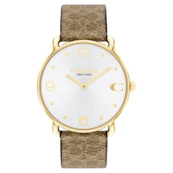 Coach Montre Cuir<Montre Femme Elliot - 14504205 Bracelet Cuir Marron