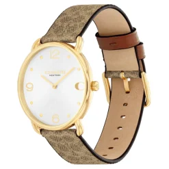 Coach Montre Cuir<Montre Femme Elliot - 14504205 Bracelet Cuir Marron