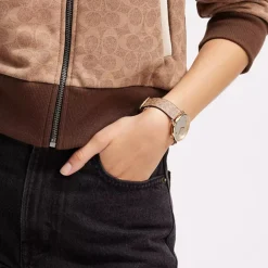 Coach Montre Cuir<Montre Femme Elliot - 14504205 Bracelet Cuir Marron