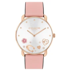 Coach Montre Cuir<Montre Femme Elliot - 14504295 Bracelet Cuir Rose