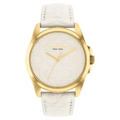 Coach Montre Cuir<Montre Femme Greyson - 14504141 Bracelet Cuir Blanc
