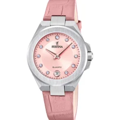 Festina Montre Cuir<Montre Femme Mademoiselle - F20701-2 Bracelet Cuir Rose