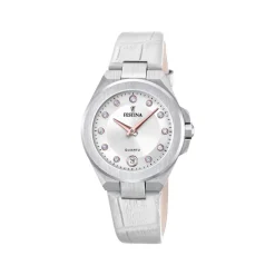 Festina Montre Cuir<Montre Femme Mademoiselle - F20701-1 Bracelet Cuir Blanc