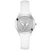 Guess Montre Cuir<Montre Femme Glitz Plaque - GW0745L3 Bracelet Acier Blanc