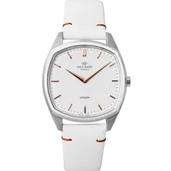 Knut Gadd Montre Cuir<Montre Femme Octagon K02004 - Bracelet Cuir Blanc