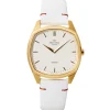 Knut Gadd Montre Cuir<Montre Femme Octagon K02002 - Bracelet Cuir Blanc
