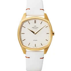 Knut Gadd Montre Cuir<Montre Femme Octagon K02002 - Bracelet Cuir Blanc