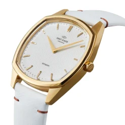 Knut Gadd Montre Cuir<Montre Femme Octagon K02002 - Bracelet Cuir Blanc