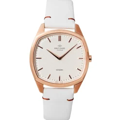 Knut Gadd Montre Cuir<Montre Femme Octagon K02008 - Bracelet Cuir Blanc