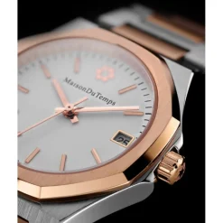 Maison Du Temps Montre Acier<Montre Femme MTGamma Femme Blanc Acier Doré Rose