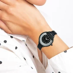 So Charm Montres Montre Cuir<Montre femme MF459-DIAMANT- - Bracelet en Cuir Noir